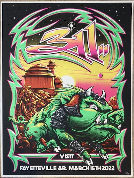 2022 311 - Fayetteville Silkscreen Concert Poster by Bryan Zellner