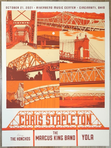 2021 Chris Stapleton - Cincinnati Silkscreen Concert Poster by