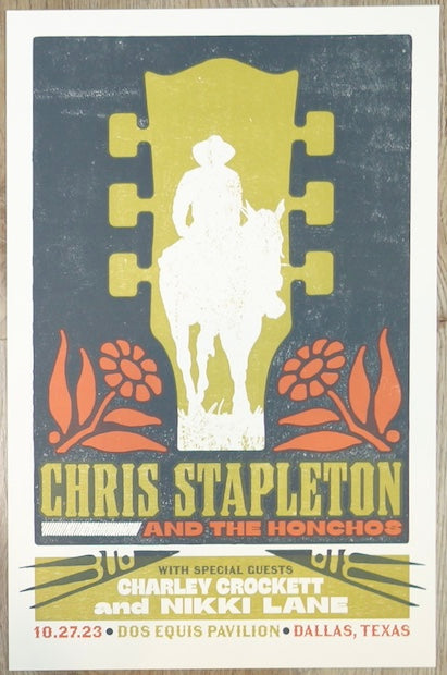 2023 Chris Stapleton - Dallas I Letterpress Concert Poster by Brad Vetter