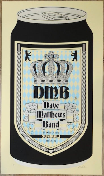 2015 Dave Matthews Band - Berlin Silkscreen Concert Poster by Methane