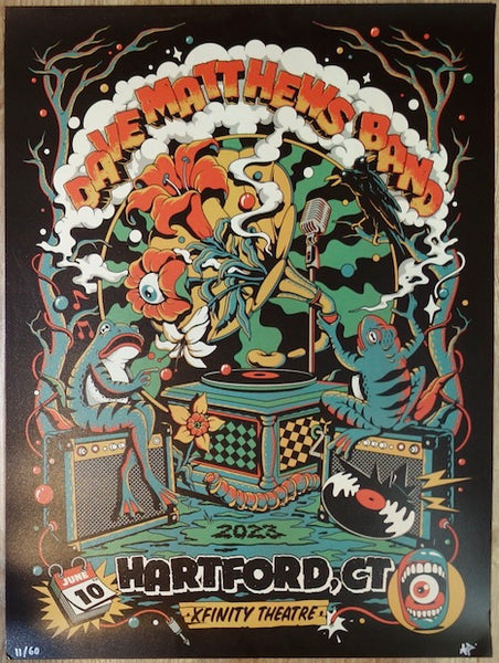 2023 Dave Matthews Band - Hartford Silkscreen Concert Poster by