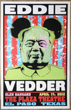 2012 Eddie Vedder - El Paso Silkscreen Concert Poster by Frank Kozik