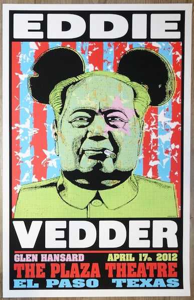 2012 Eddie Vedder - El Paso Silkscreen Concert Poster by Frank