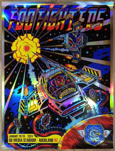 2024 Foo Fighters - Auckland Foil Variant Concert Poster by Doctor