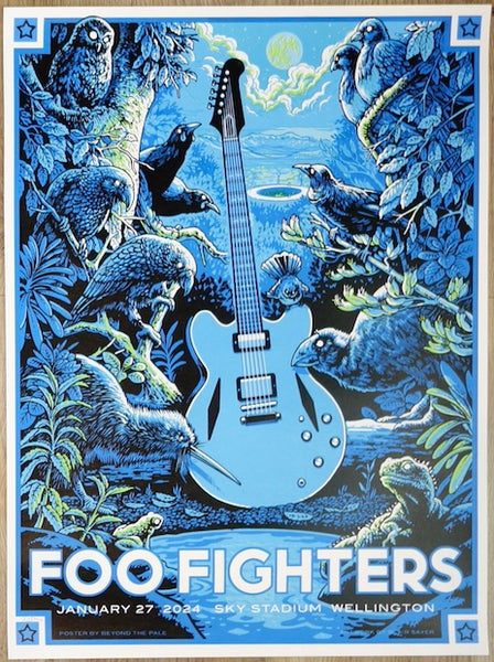 2024 Foo Fighters - Wellington Silkscreen Concert Poster by Blair