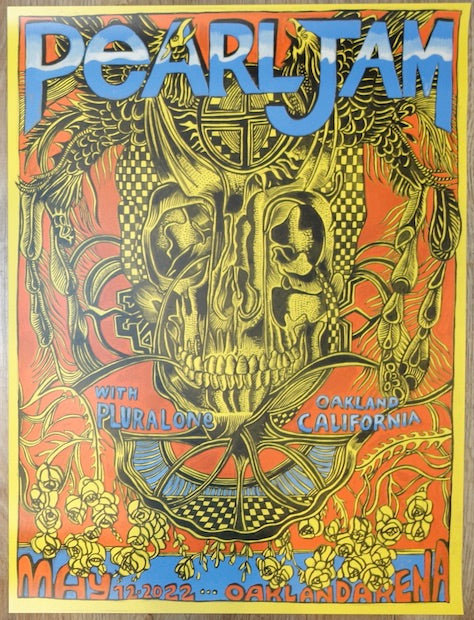 2022 Pearl Jam - Oakland I Silkscreen Concert Poster by Zio Ziegler