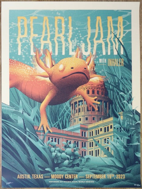 2023 Pearl Jam - Austin II Silkscreen Concert Poster by Shawn Ryan AP