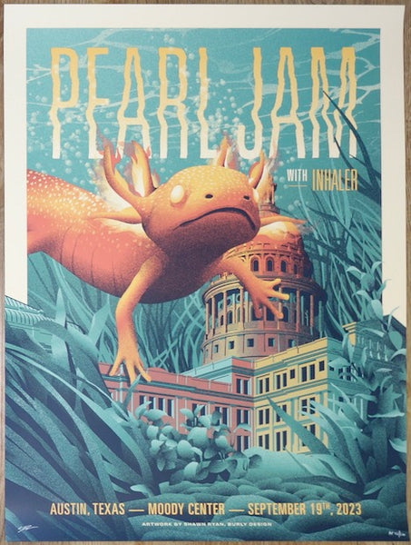 2023 Pearl Jam - Austin II Silkscreen Concert Poster by Shawn Ryan
