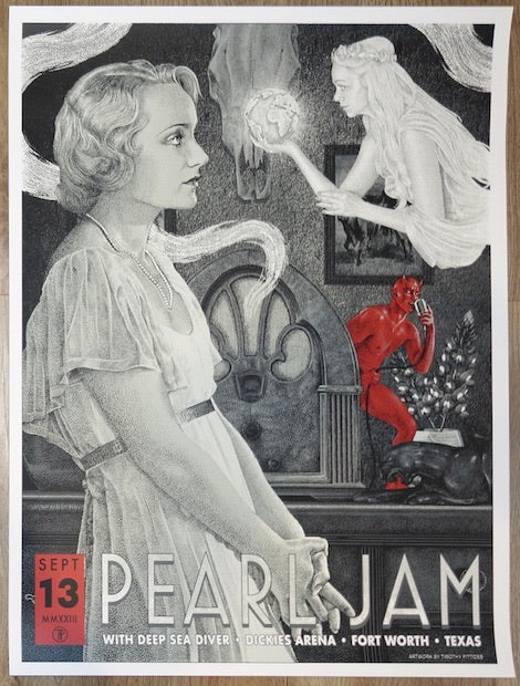 2023 Pearl Jam - Fort Worth I Silkscreen Concert Poster by Timothy Pittides