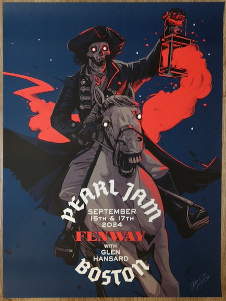 2024 Pearl Jam - Boston Silkscreen Concert Poster by Oliver
