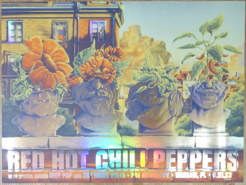 2023 Red Hot Chili Peppers - Warsaw Foil Variant Concert Poster by Bailey Race