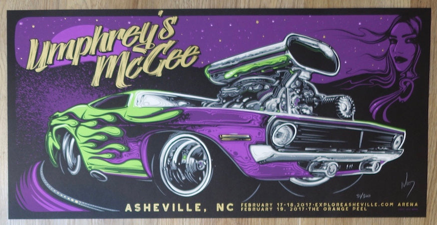 2017 Umphrey's McGee - Asheville Silkscreen Concert Poster by Jeff Wood