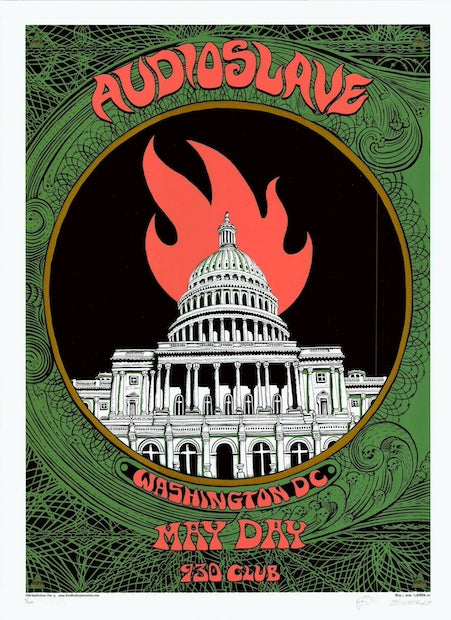 2005 Audioslave - Washington DC Silkscreen Concert Poster by Emek