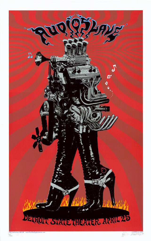 2005 Audioslave - Detroit Silkscreen Concert Poster by Emek