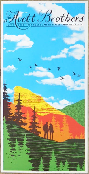 2024 The Avett Brothers - Red Rocks I Silkscreen Concert Poster by