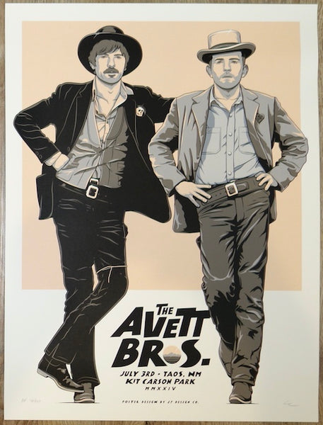 2024 The Avett Brothers - Taos Silkscreen Concert Poster by