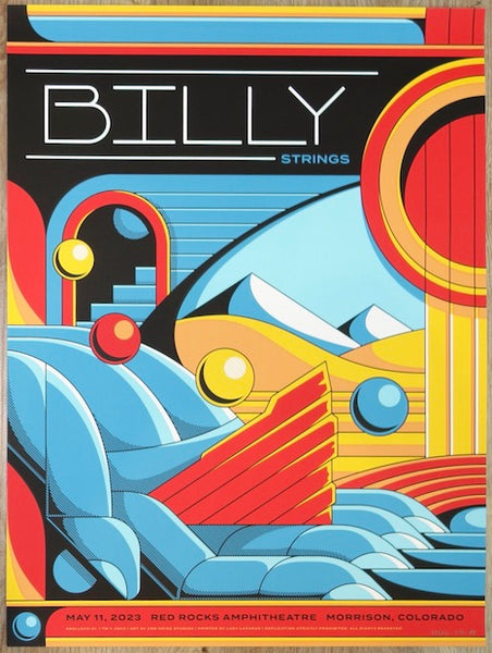 2023 Billy Strings - Red Rocks I Silkscreen Concert Poster by Add