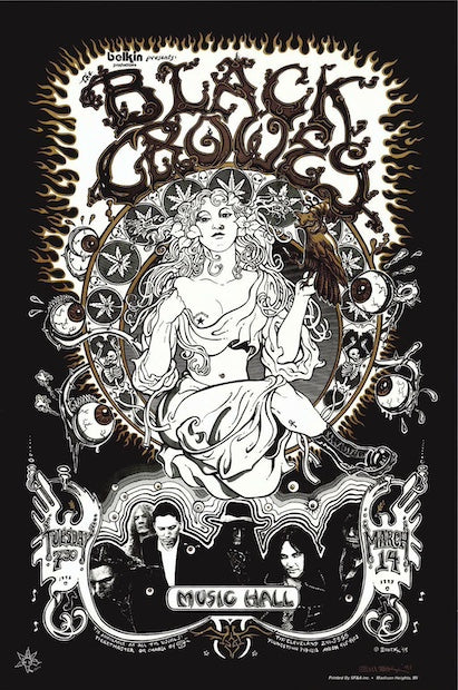 1995 The Black Crowes - Cleveland Silkscreen Concert Poster by Emek