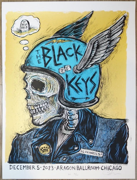 2023 The Black Keys - Chicago Silkscreen Concert Poster by Dan Grzeca