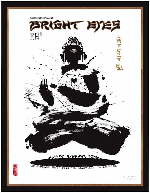 2005 Bright Eyes - Santa Barbara Silkscreen Concert Poster by Emek