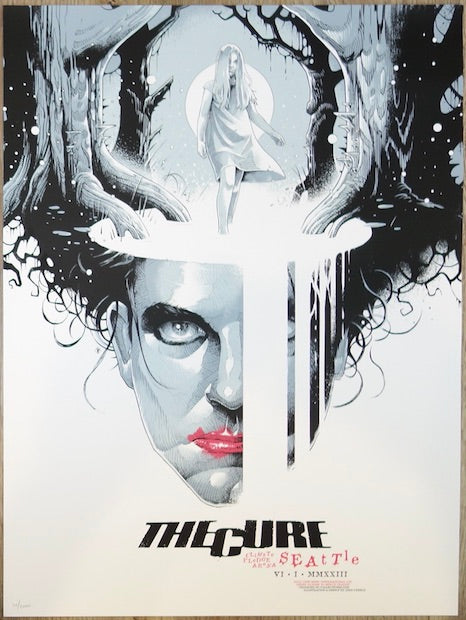 2023 The Cure - Seattle Silkscreen Concert Poster by Luke Preece