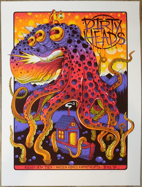 FT MAD HAPPY ジェジン サインポラ 2024 Dirty Heads - Bend Silkscreen Concert Poster by Jim Mazza