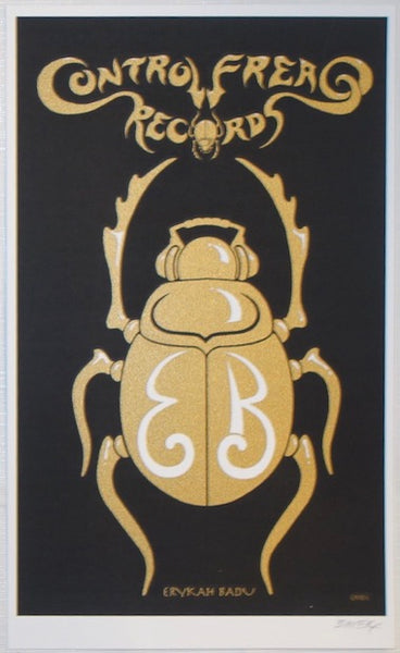 2007 Erykah Badu - Black CFR Scarab Beetle Silkscreen Handbill by