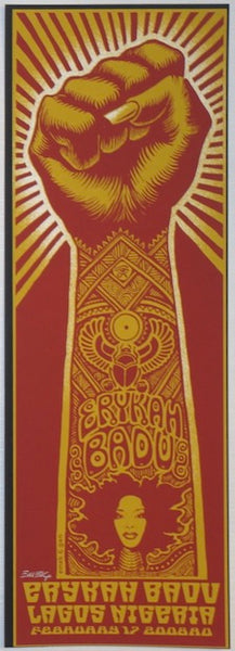 2008 Erykah Badu - Lagos Fist Silkscreen Handbill By Emek | JoJo's