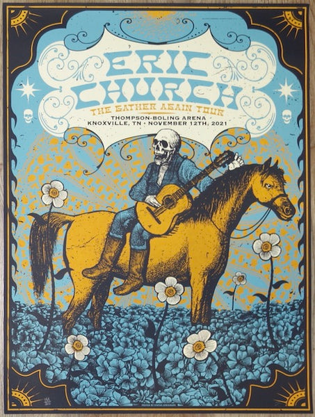 2021 Eric Church - Knoxville Silkscreen Concert Poster by Status