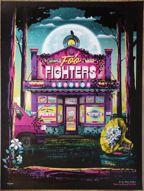 2023 Foo Fighters - Perth Silkscreen Concert Poster by Adam Collins