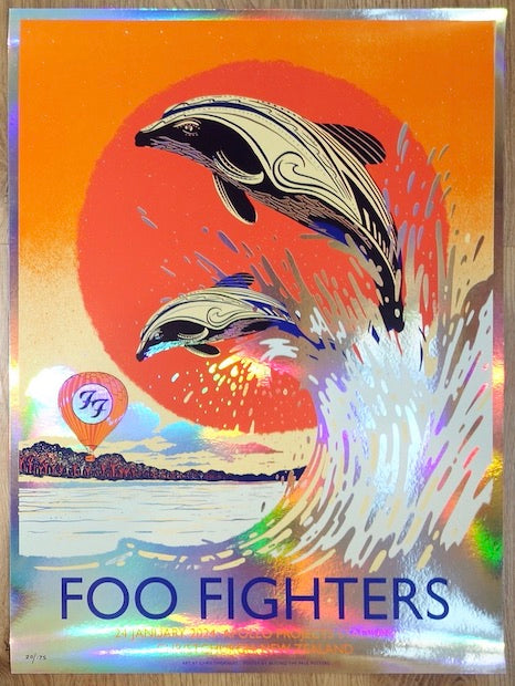 2024 Foo Fighters - Christchurch Foil Variant Concert Poster by Chris Thornley