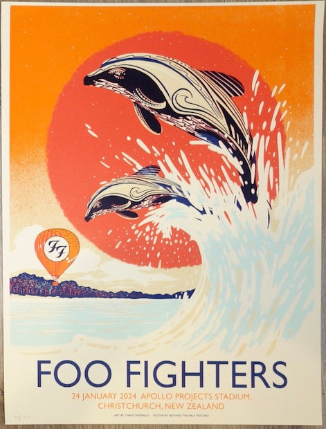 2024 Foo Fighters - Christchurch Silkscreen Concert Poster by Chris Thornley