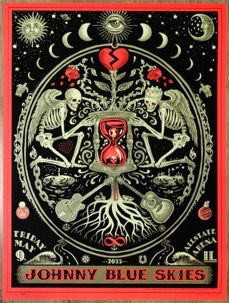 2025 Johnny Blue Skies - Rosemont Glow Silkscreen Concert Poster