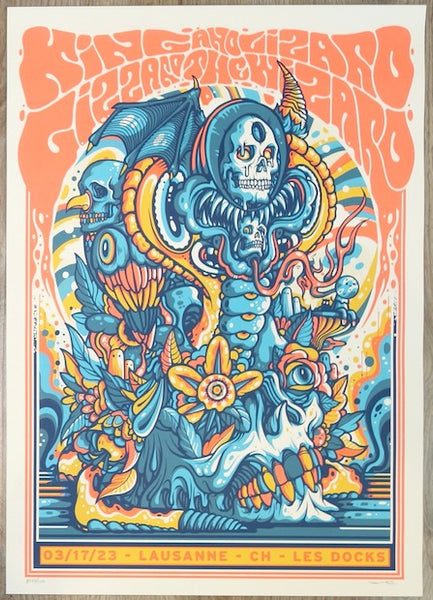2023 King Gizzard - Lausanne Silkscreen Concert Poster by Drew