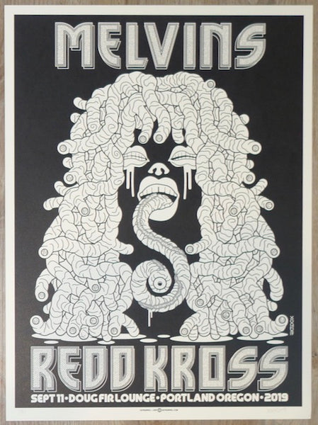 2019 The Melvins - Portland B/W Variant Concert Poster by Guy