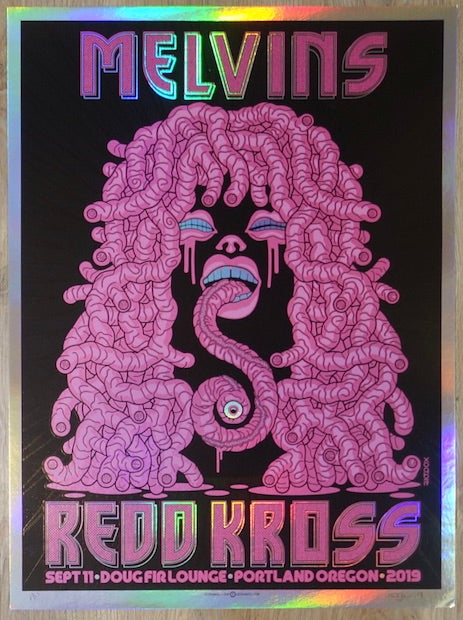 2019 The Melvins - Portland Foil Variant Concert Poster by Guy Burwell