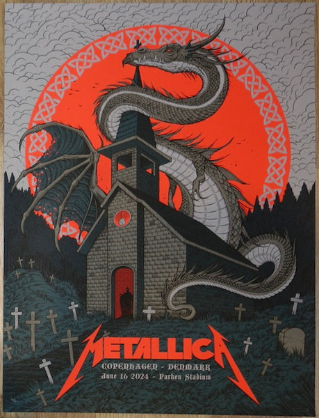 2024 Metallica - Copenhagen II Silkscreen Concert Poster by