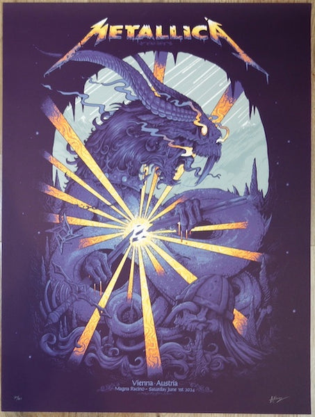 2024 Metallica - Vienna Silkscreen Concert Poster by Alex Hovey