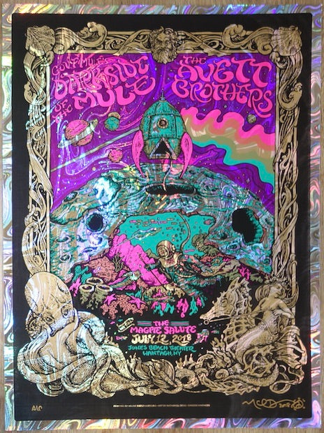 2018 The Avett Brothers & Gov't Mule - Wantagh Foil Variant Concert Poster by Nathaniel Deas