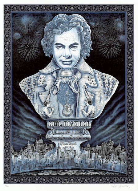 2012 Neil Diamond - Wantagh Silkscreen Concert Poster by Emek