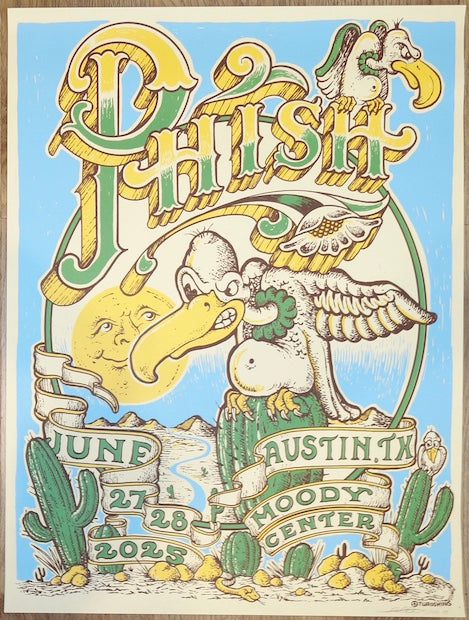 2025 Phish - Austin Silkscreen Concert Poster by Taylor Rushing