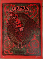 2011 Primus - Denver II Red Vellum Variant Concert Poster by Zoltron