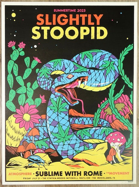 2023 Slightly Stoopid - Woodlands Silkscreen Concert Poster by Ivan Minsloff