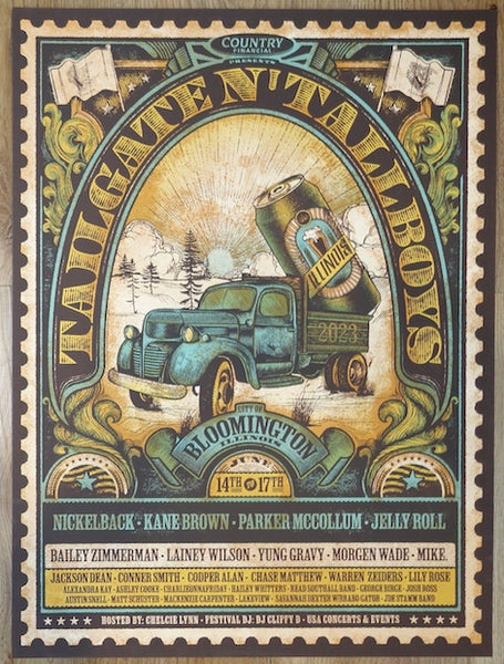 2023 Tailgate N' Tallboys - Bloomington Silkscreen Concert Poster