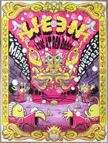 2023 Ween - Red Rocks Silkscreen Concert Poster by Cody Carpenter