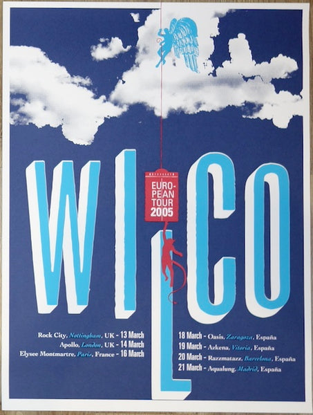2005 Wilco - European Tour Silkscreen Concert Poster by Andrio