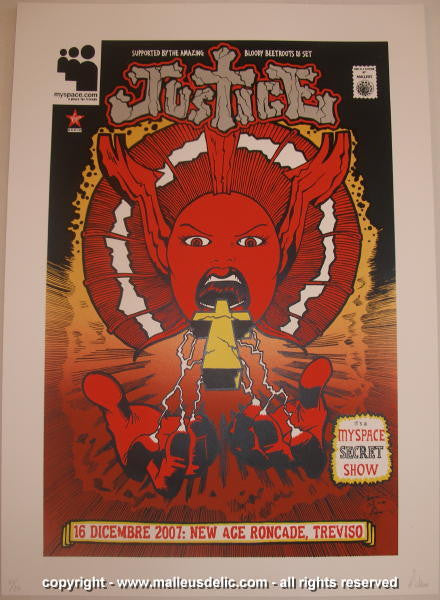 2007 Justice - Treviso Silkscreen Concert Poster by Malleus