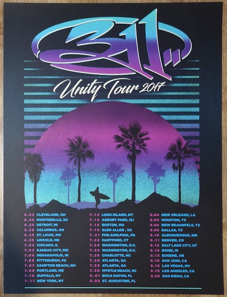 2017 311 - Unity Summer Tour Silkscreen Concert Poster by 2017 311 - Unity Summer Tour Silkscreen Concert Poster by
