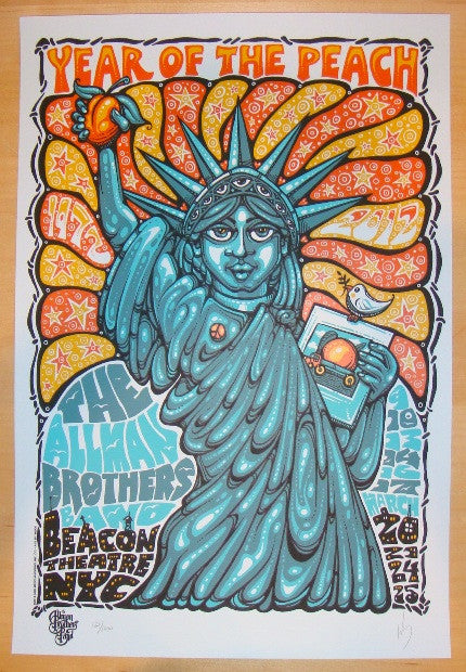 2012 Allman Brothers Band - NYC Silkscreen Concert Poster by Jeff Wood