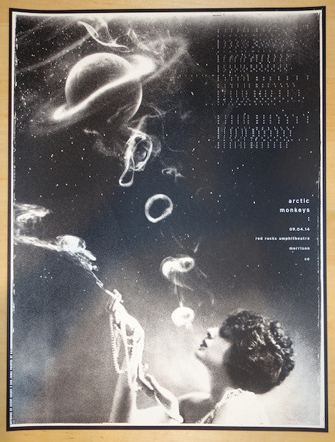 2014 Arctic Monkeys - Red Rocks Silkscreen Concert Poster by Rob Jones